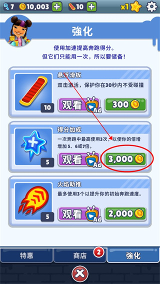 商店购买得分加成