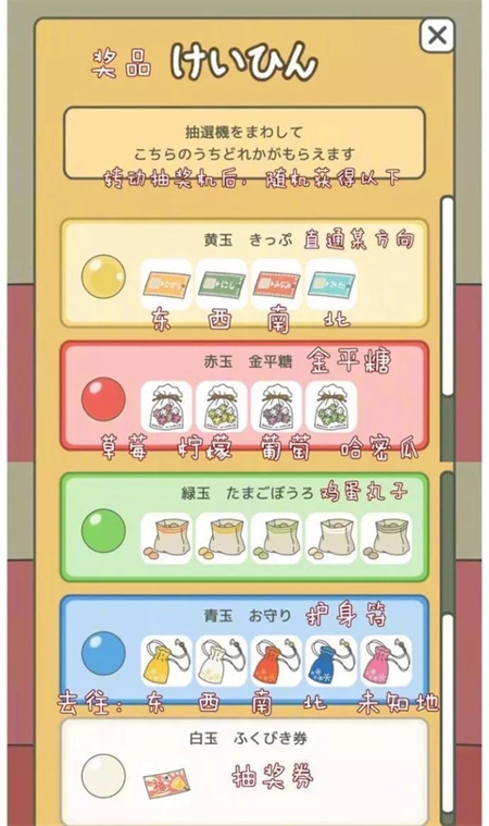 福引抽奖奖励说明截图
