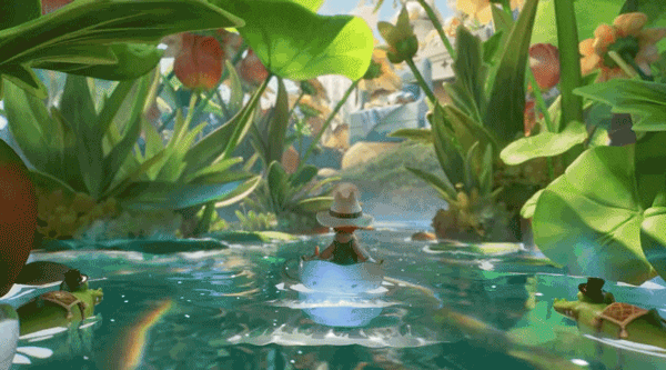 摇粒乡绘本风微观世界场景