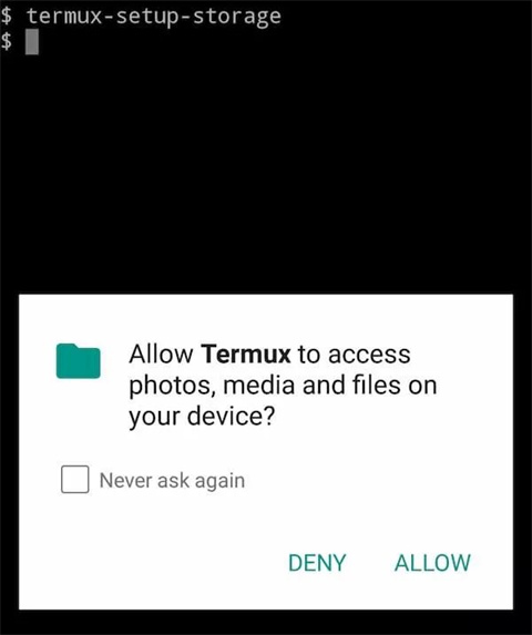 Termux存储权限授权弹窗
