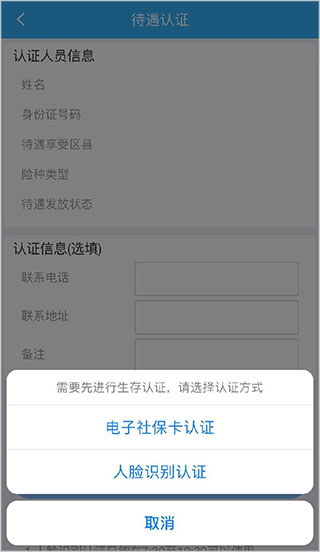 四川e社保人脸识别认证界面截图