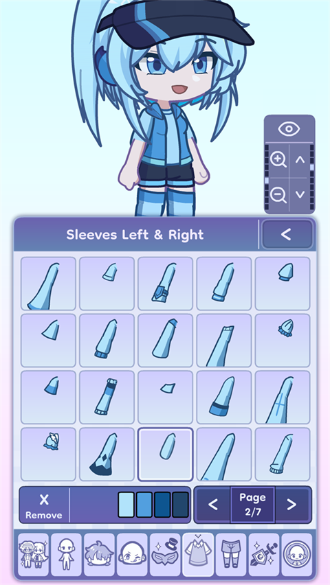 加查生活2发型面部服装调整界面